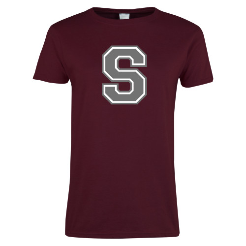  Womens Maroon Short Sleeve Tee - S