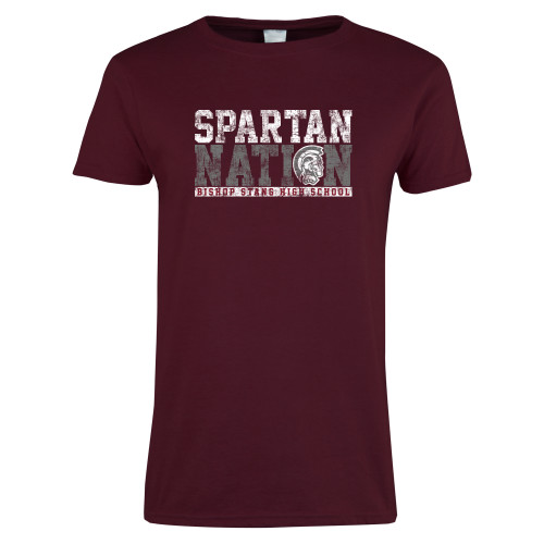  Womens Maroon Short Sleeve Tee - Spartan Nation