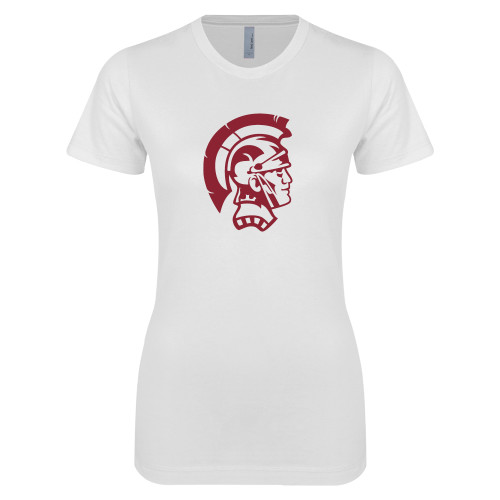  Next Level Womens White Boyfriend Tee - Spartan
