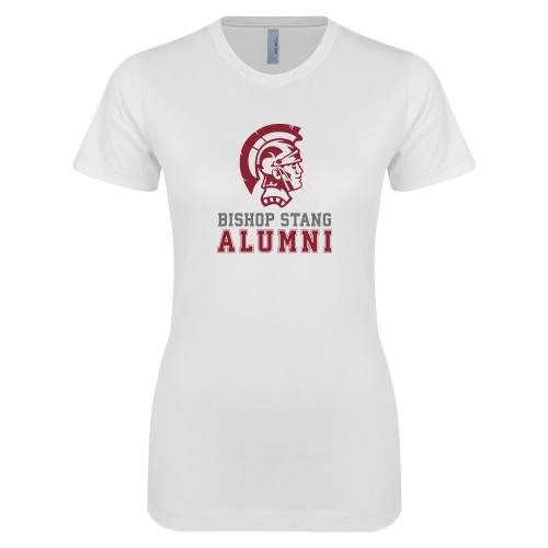  Next Level Womens White Boyfriend Tee - Alumi