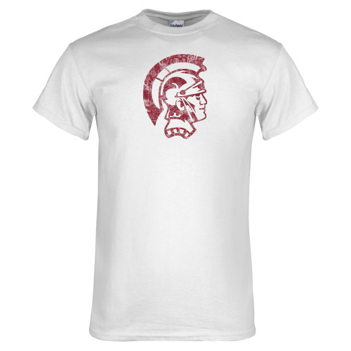  White T Shirt - Distressed Spartan