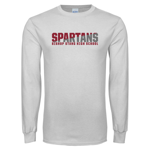  White Long Sleeve T Shirt - Two Toned