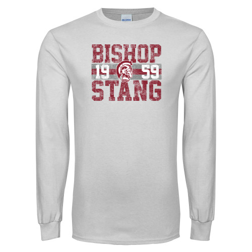  White Long Sleeve T Shirt - Bishop Stang Est Year