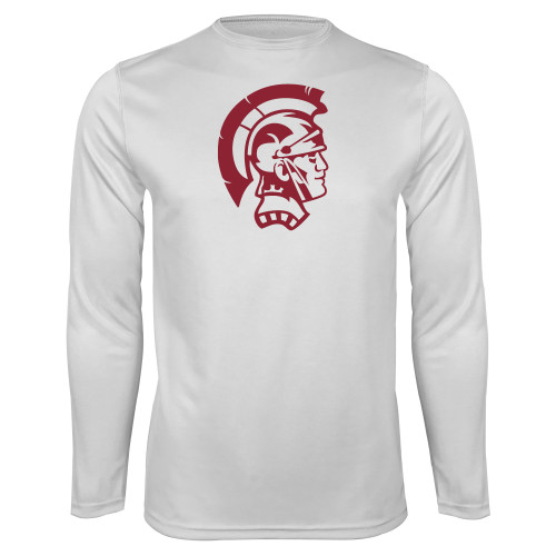  White Performance Long Sleeve Shirt - Spartan