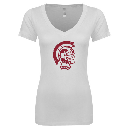  Next Level Womens White Ideal V Tee - Spartan