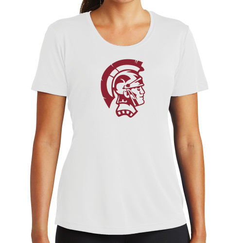  Womens White Performance Tee - Spartan