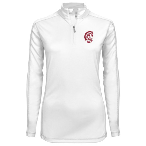  Syntrel Womens White Interlock 1/4 Zip - Spartan