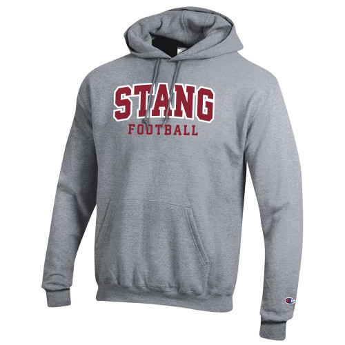  Champion Heather Grey Fleece Hoodie - Football