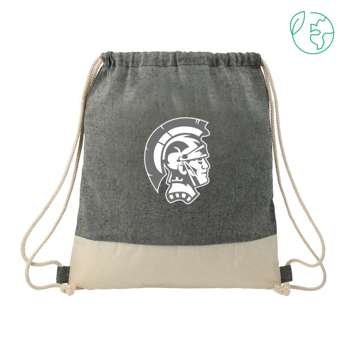  Split Recycled Cotton Natural/Black Drawstring Bag - Spartan