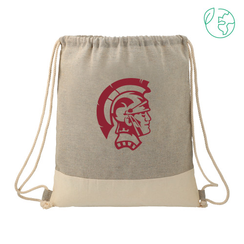  Split Recycled Cotton Grey/Natural Drawstring Bag - Spartan