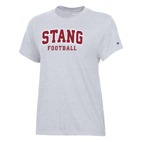  Champion Womens Oxford Grey Core Short Sleeve Tee - Football