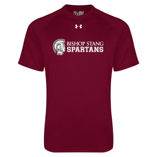  Under Armour Maroon Tech Tee - Bishop Stang Spartans w Spartan Head