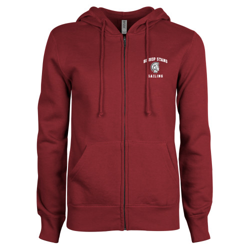  ENZA Womens Maroon Fleece Full Zip Hoodie - Sailing
