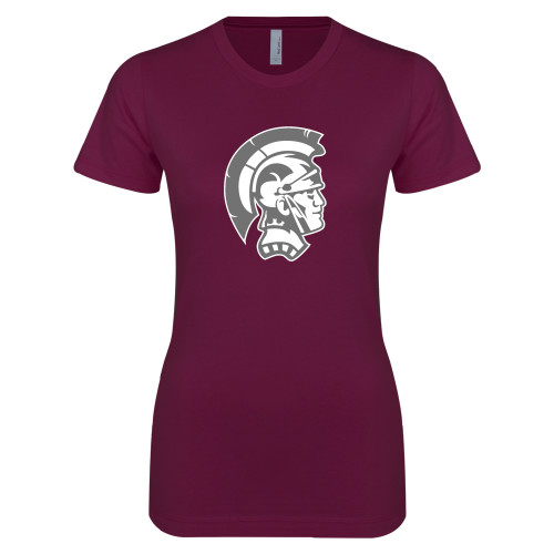  Next Level Womens Maroon Boyfriend Tee - Spartan