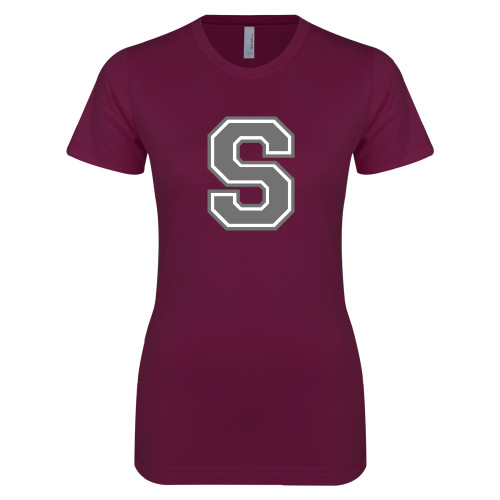  Next Level Womens Maroon Boyfriend Tee - S