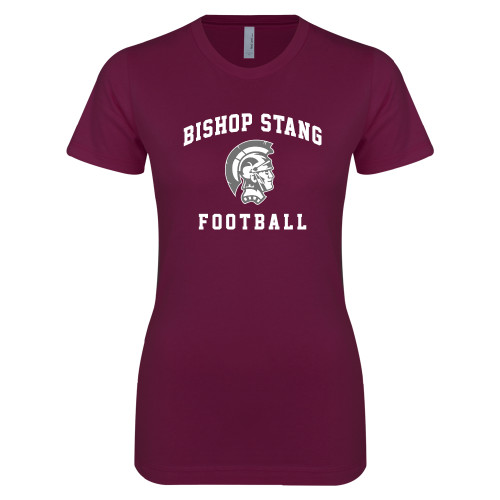  Next Level Womens Maroon Boyfriend Tee - Football - Spartan