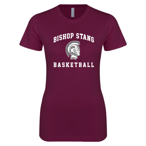  Next Level Womens Maroon Boyfriend Tee - Basketball - Spartan