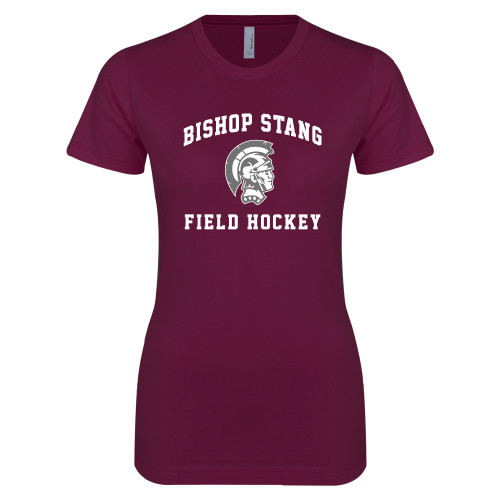  Next Level Womens Maroon Boyfriend Tee - Field Hockey - Spartan