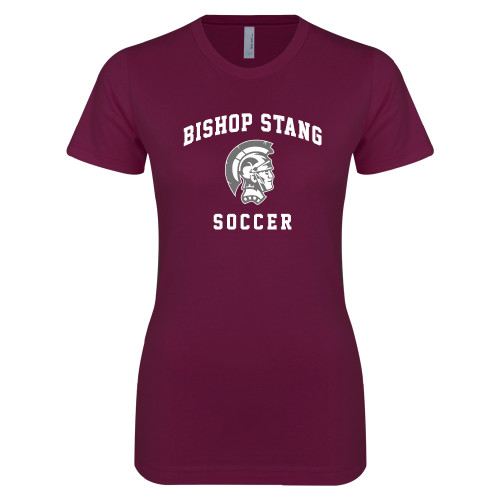  Next Level Womens Maroon Boyfriend Tee - Soccer - Spartan