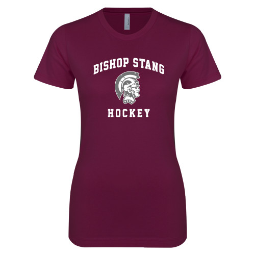  Next Level Womens Maroon Boyfriend Tee - Hockey - Spartan