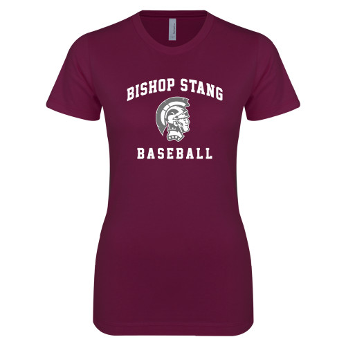  Next Level Womens Maroon Boyfriend Tee - Baseball