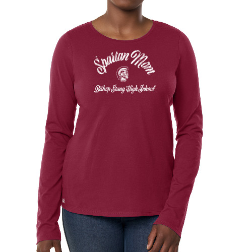  Fall Rush Ladies Maroon Long Sleeve Tee - Spartan Mom