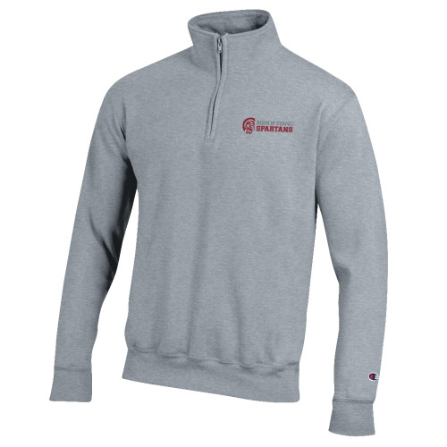  Champion Heather Grey Fleece 1/4 Zip - Bishop Stang Spartans w Spartan Head