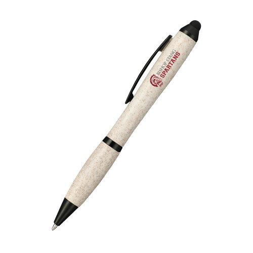  Nash Wheat Straw Ballpoint Beige Stylus Pen - Bishop Stang Spartans w Spartan Head