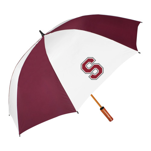  64 Inch Maroon/White Umbrella - S