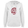 Thumbnail image for  ENZA Womens White V Notch Raw Edge Fleece Hoodie