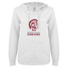 Thumbnail image for  ENZA Womens White V Notch Raw Edge Fleece Hoodie