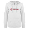 Thumbnail image for  ENZA Womens White V Notch Raw Edge Fleece Hoodie