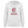 Thumbnail image for  ENZA Womens White V Notch Raw Edge Fleece Hoodie