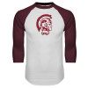 Thumbnail image for  White/Maroon Raglan Baseball T Shirt