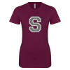 Thumbnail image for  Next Level Womens Maroon Boyfriend Tee