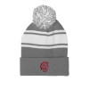 Thumbnail image for  Grey/White Two Tone Knit Pom Beanie w/Cuff