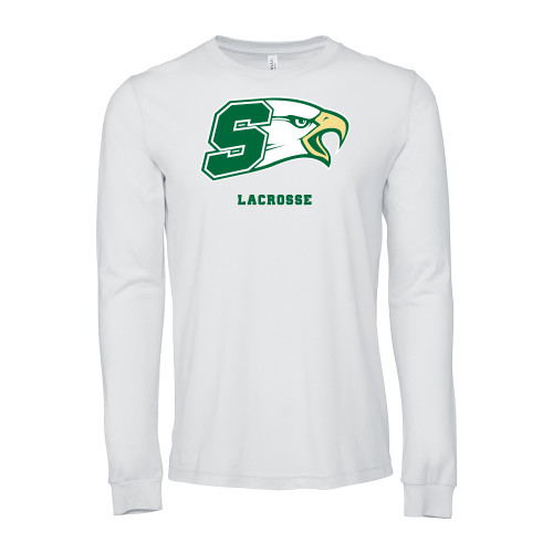  Bella + Canvas White Jersey Cotton Long Sleeve T Shirt - Bishop Shanahan High School Lacrosse
