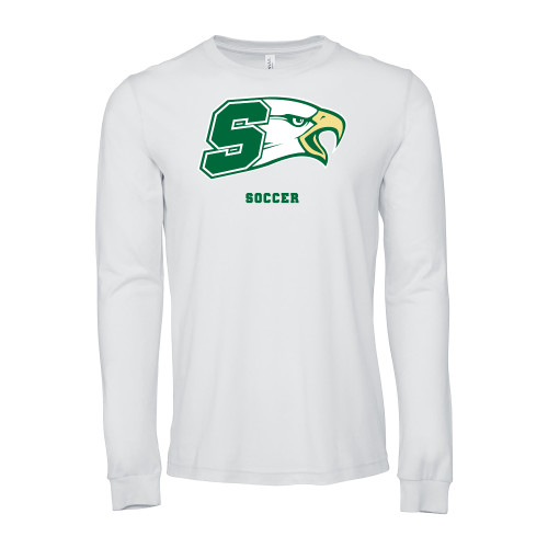  Bella + Canvas White Jersey Cotton Long Sleeve T Shirt - Bishop Shanahan High School Soccer