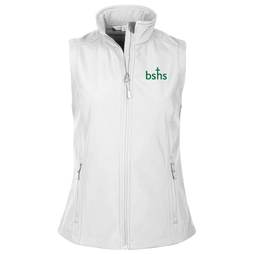  Womens White Core Softshell Vest - Bishop Shanahan High School BSHS