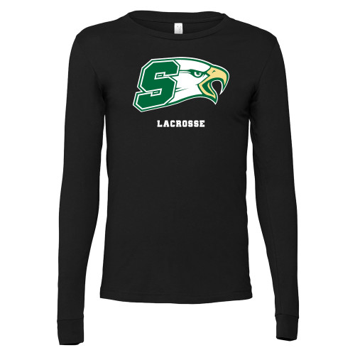  Bella + Canvas Black Jersey Cotton Long Sleeve T Shirt - Bishop Shanahan High School Lacrosse