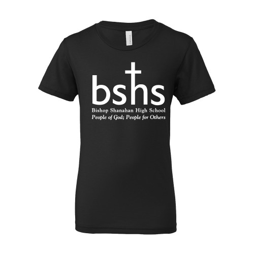  Bella + Canvas Youth Black Jersey T Shirt - Bishop Shanahan High School Primary Mark