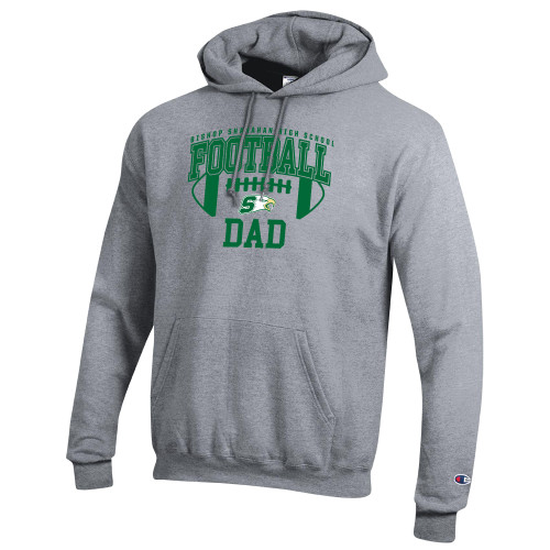  Champion Heather Grey Fleece Hoodie - Bishop Shanahan High School - Football Dad