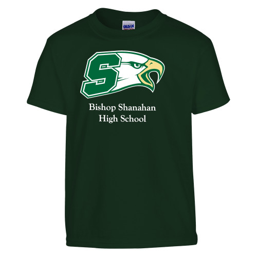  Youth Dark Green T Shirt - Bishop Shanahan High School Athletic S with Eagle