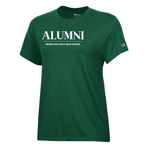  Champion Womens Dark Green Core Short Sleeve Tee - Bishop Shanahan High School Alumni