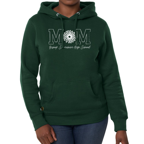  Fall Rush Ladies Dark Green Sponge Fleece Hoodie - Flower Mom