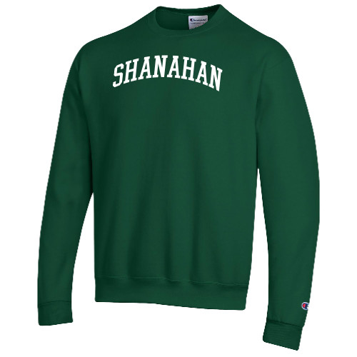  Champion Dark Green Fleece Crew - Shanahan Arched Design