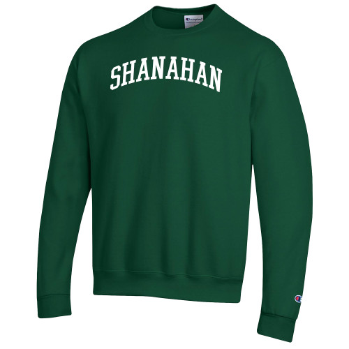  Champion Dark Green Fleece Crew - Shanahan Arched Design