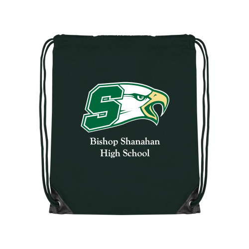  Dark Green Drawstring Backpack - Bishop Shanahan High School Athletic S with Eagle