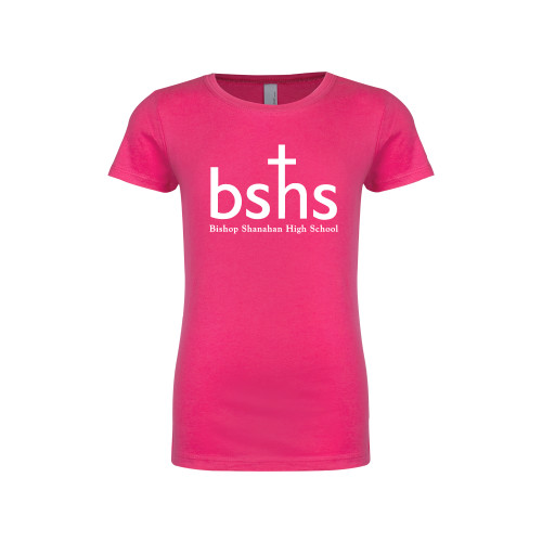  Next Level Girls Fuchsia Fashion Fit T Shirt - Bishop Shanahan High School Primary Mark without Tagline