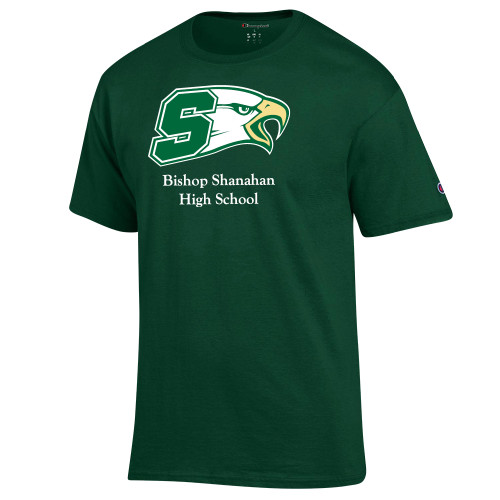  Champion Dark Green T Shirt - Bishop Shanahan High School Athletic S with Eagle